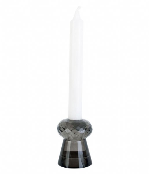 Present Time Candlestick Candle holder Crystal Art duo small Black (PT3759BK)