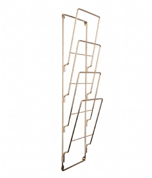 Present Time Decorative object Magazine rack steel wire matt Gold Plated (CR120GD)