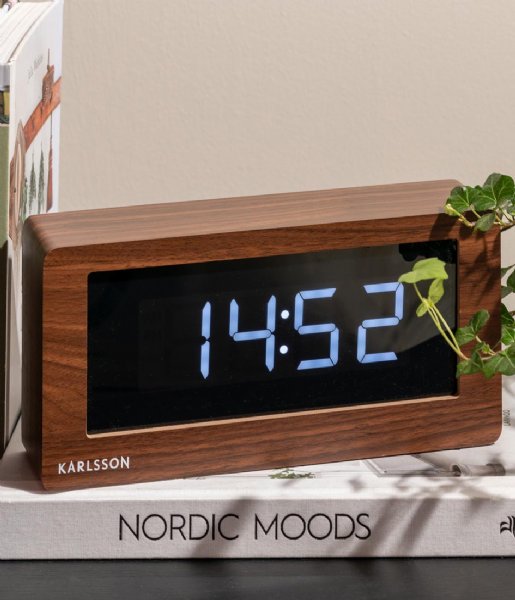 Karlsson Table clock Table Clock Boxed Led Dark Wood Veneer Dark Wood Veneer (KA5899DW)