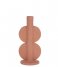 Present Time Candlestick Candle holder Double Bubble polyresin Terracotta Orange (PT3747OR)