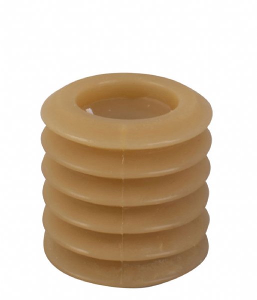 Present Time Candle Pillar candle Layered Circles small Sand Brown (PT3792SB)