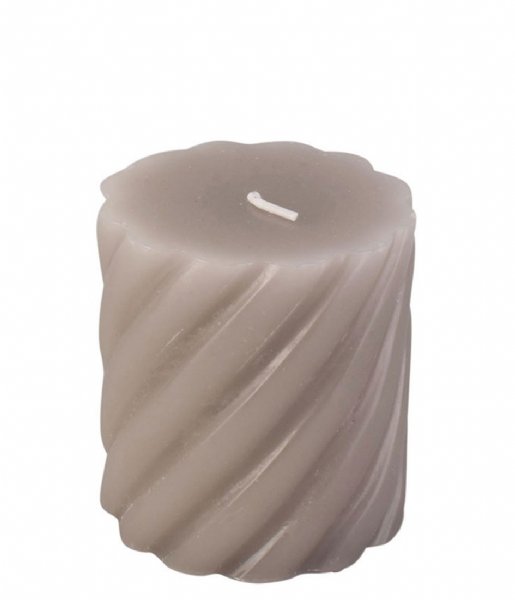 Present Time Candle Pillar candle Swirl small Warm Grey (PT3795GY)