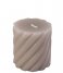 Present Time Candle Pillar candle Swirl small Warm Grey (PT3795GY)