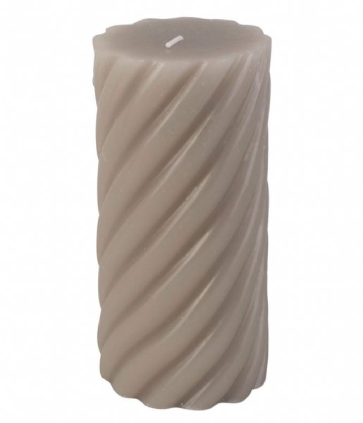 Present Time Candle Pillar candle Swirl large Warm Grey (PT3797GY)