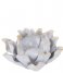 Present Time Candlestick Candle holder Flower porcelain White (PT3507WH)