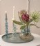 Present Time Candlestick Candle holder Glass Art rings large Green (PT3636GR)