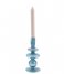 Present Time Candlestick Candle holder Glass Art rings medium Dark Blue (PT3635DB)