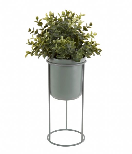 Present Time Flower pot Plant pot Tub on stand large iron Jade green (PT3467GR)