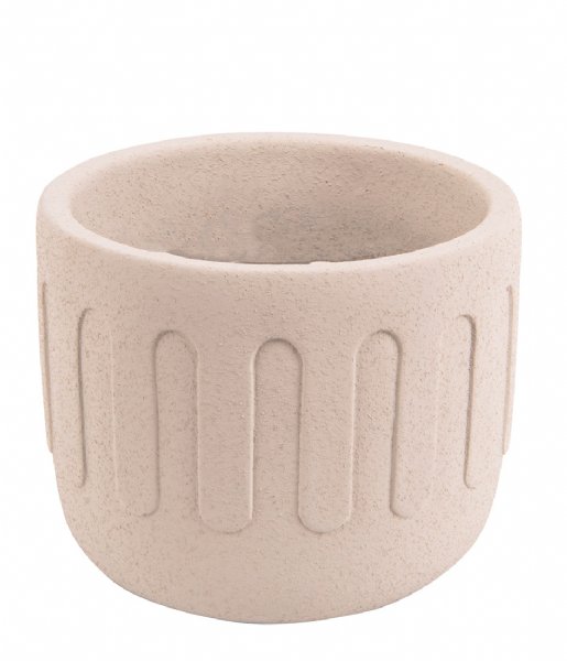 Present Time Flower pot Plant pot Drips cement small Ivory (PT3605WH)