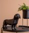 Present Time Decorative object Statue Origami Dog standing polyresin matt black (PT3494BK)