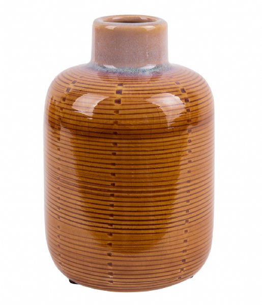 Present Time Flower pot Vase Bottle ceramic small Yellow (PT3593YE)