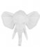Present Time Decorative object Wall hanger Origami Elephant polyresin matt white White (PT3437WH)