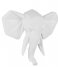Present Time Decorative object Wall hanger Origami Elephant polyresin matt white White (PT3437WH)