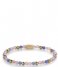 Rebel and Rose Bracelet Pink Summer Vibes II - 4mm - yellow gold plated S Roze, Blauw, Geelgoud