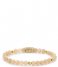 Rebel and Rose Bracelet Sunset Beach - 6mm - yellow gold plated Taupe met goud-kleur