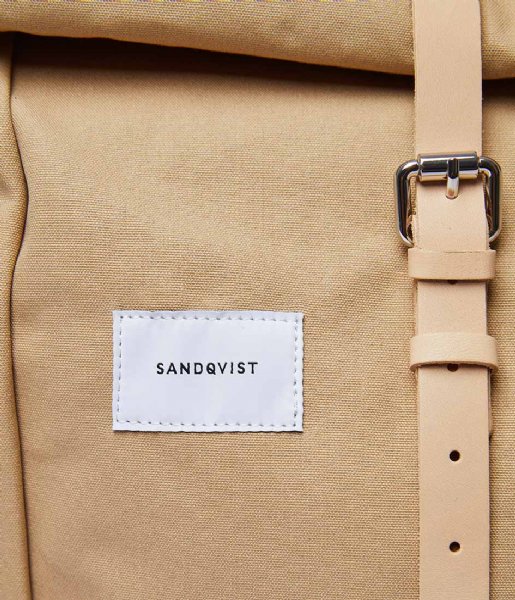 Sandqvist Laptop Backpack Dante 15 Inch beige with natural leather (1237)