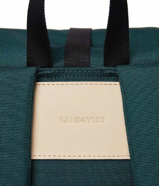 Sandqvist Laptop Backpack Ilon 13 Inch Dark Green with Natural Leather (SQA1563)