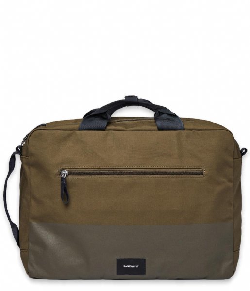 Sandqvist Everday backpack Bruno Olive with coating (SQA4579)