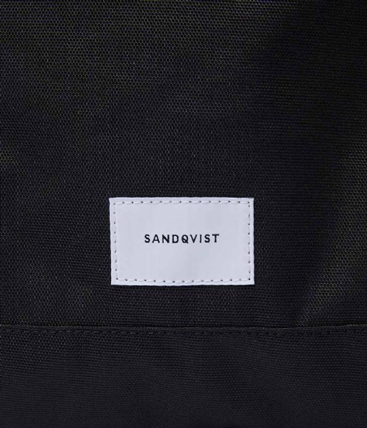 Sandqvist Everday backpack Roger 15 Inch black with black leather (1383)