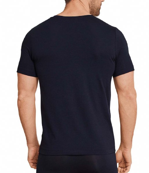Schiesser Nightwear & Loungewear T-shirt Roundneck Blueblack (001)