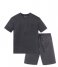 Schiesser Nightwear & Loungewear Pyjama Short Anthracite (203)