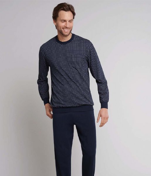 Schiesser Nightwear & Loungewear Pyjama Long Dark Blue (803)