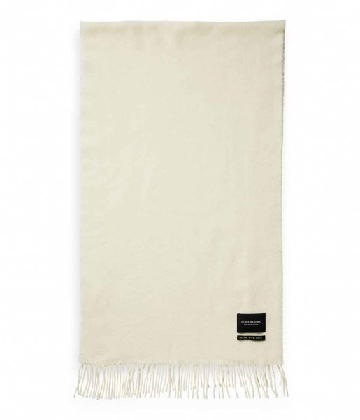 Scotch and Soda Scarf Fringed woven Wool scarf Arctic White (4309)