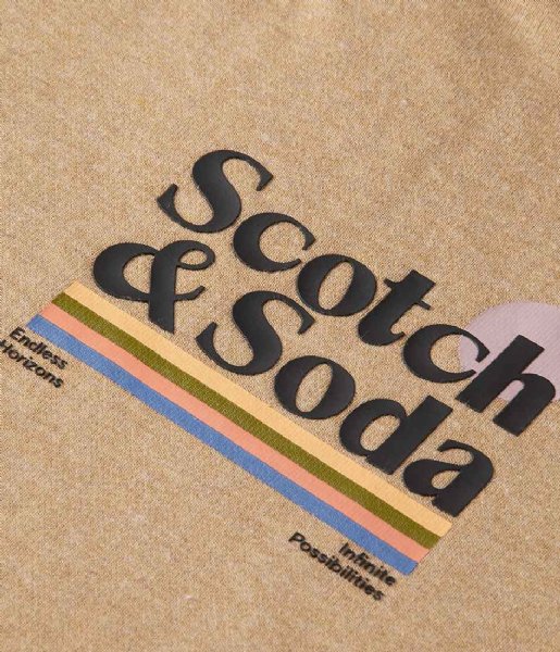 Scotch and Soda  Crewneck sweat with chest logo artwork Sand Melange (0610)