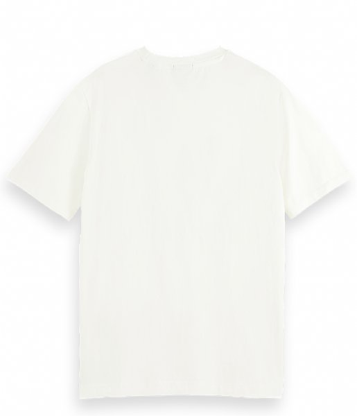 Scotch and Soda T shirt Classic solid organic cotton jersey crewneck t shirt Off White (0001)