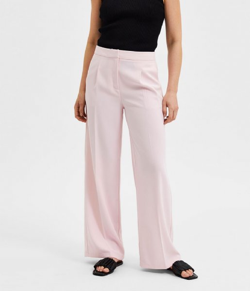Selected Femme  Tinni Mid Waist Wide Pants Chalk Pink