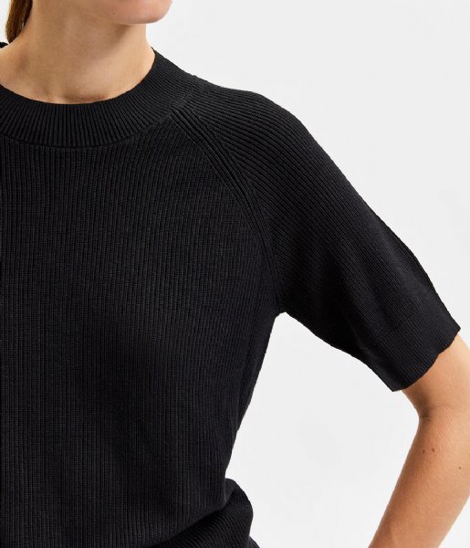Selected Femme Top Knitted Ss Knit Top Black