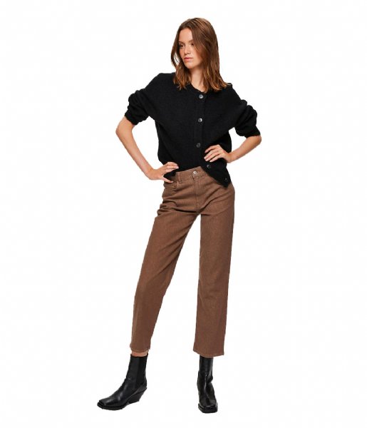 Selected Femme Cardigan Lulu Long Sleeve Knit Short Cardigan B Black