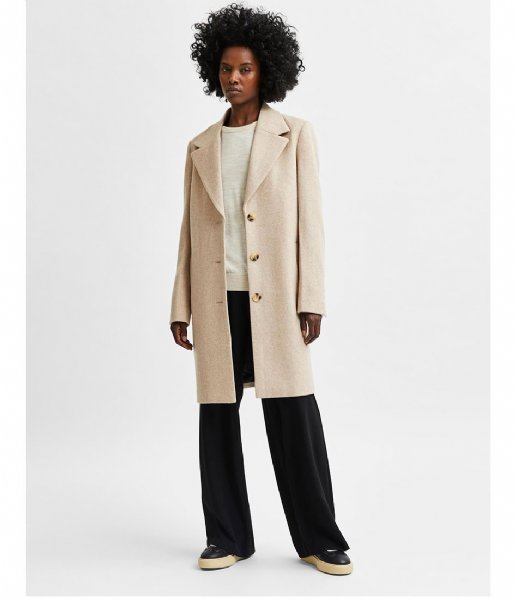 Selected Femme jacket Sasja Wool Coat Beige
