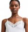 Selected Femme Top Mandy Rib Lace Singlet Snow White