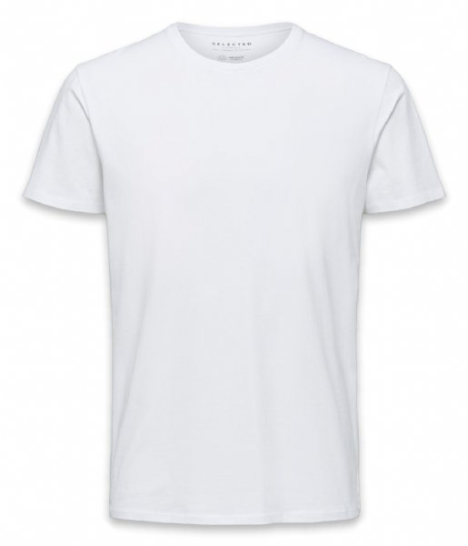 Selected Homme T shirt Newpima Short Sleeve O Neck Tee B Bright White