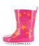 Shoesme Rain boot Rubber Laars met Fleece Sock Fuchsia Sterren