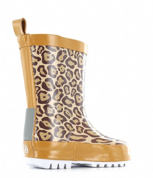 Shoesme Rain boot Rubber Laars met Fleece Sock Leopardo