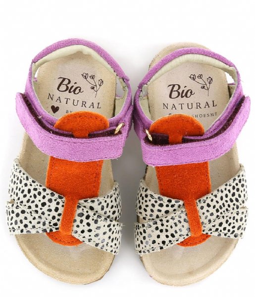 Shoesme Sandal Bio Sandaal beige dot orange lila (J)