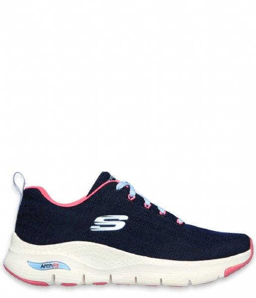 Skechers Sneaker Arch Fit Comfy Wave Navy Hot Pink