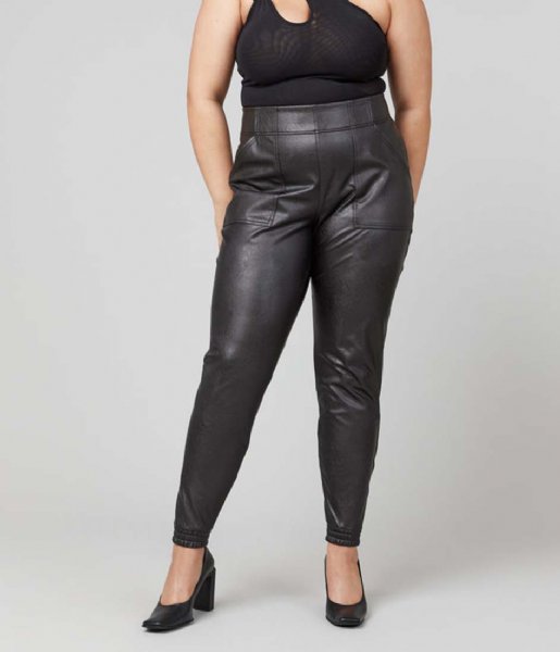 Spanx Trousers Like-Leather Jogger Pants Noir (99982)