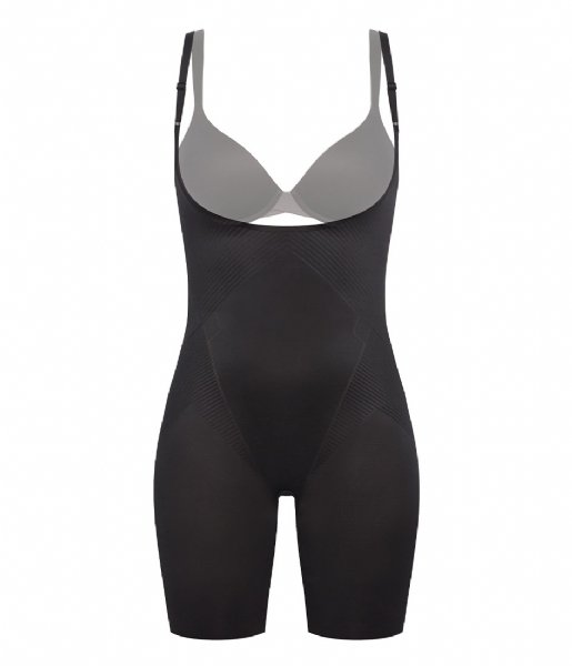 Spanx Nightwear & Loungewear Thinstincts 2.0 Open Bust Mid Thigh Body Very Black (99990)