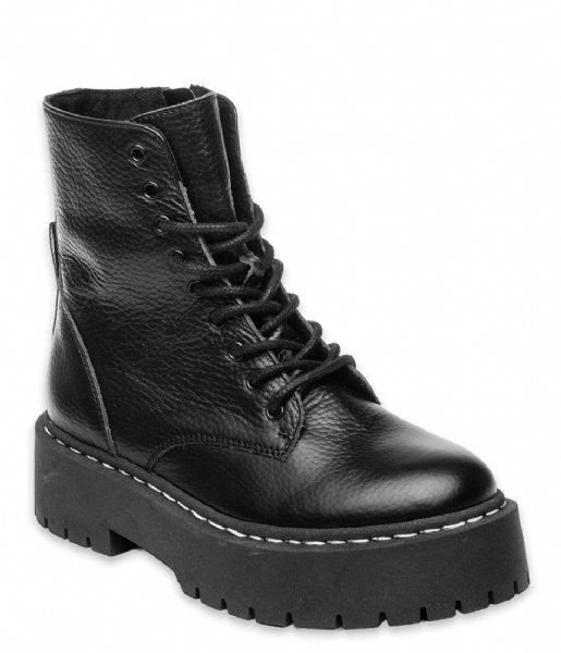 Steve Madden Lace-up boot Junior Skylar Bootie Black Leather (017)