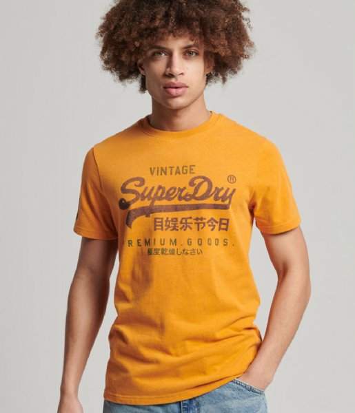 Superdry T shirt Vintage Vl Classic Tee Thrift Gold Marl (6RG)