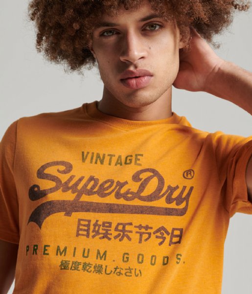 Superdry T shirt Vintage Vl Classic Tee Thrift Gold Marl (6RG)