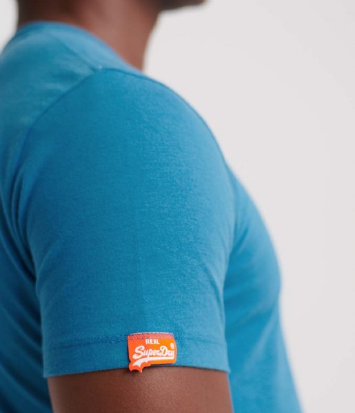 Superdry T shirt Orange Label Vintage Embroidery Tee Glacier Blue (ZJR)