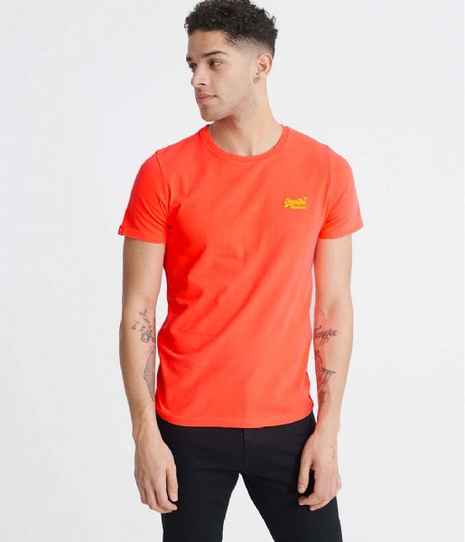 Superdry T shirt Orange Label Neon Lite Tee Volcanic Orange (B5T)