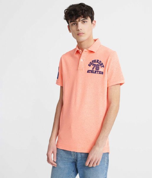 Superdry T shirt Classic Superstate Short Sleeve Polo Cabana Coral Grit (S4R)