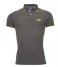 Superdry T shirt Poolside Pique Short Sleeve Polo Black/Grey Marl (NLN)