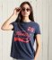 Superdry T shirt Collegiate Cali State Tee Nautical Navy (09S)
