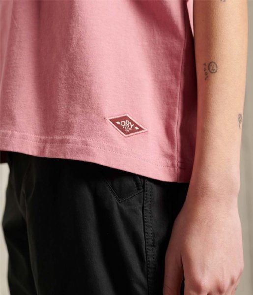 Superdry T shirt Workwear Graphic Tee Dusty Rose (5AE)